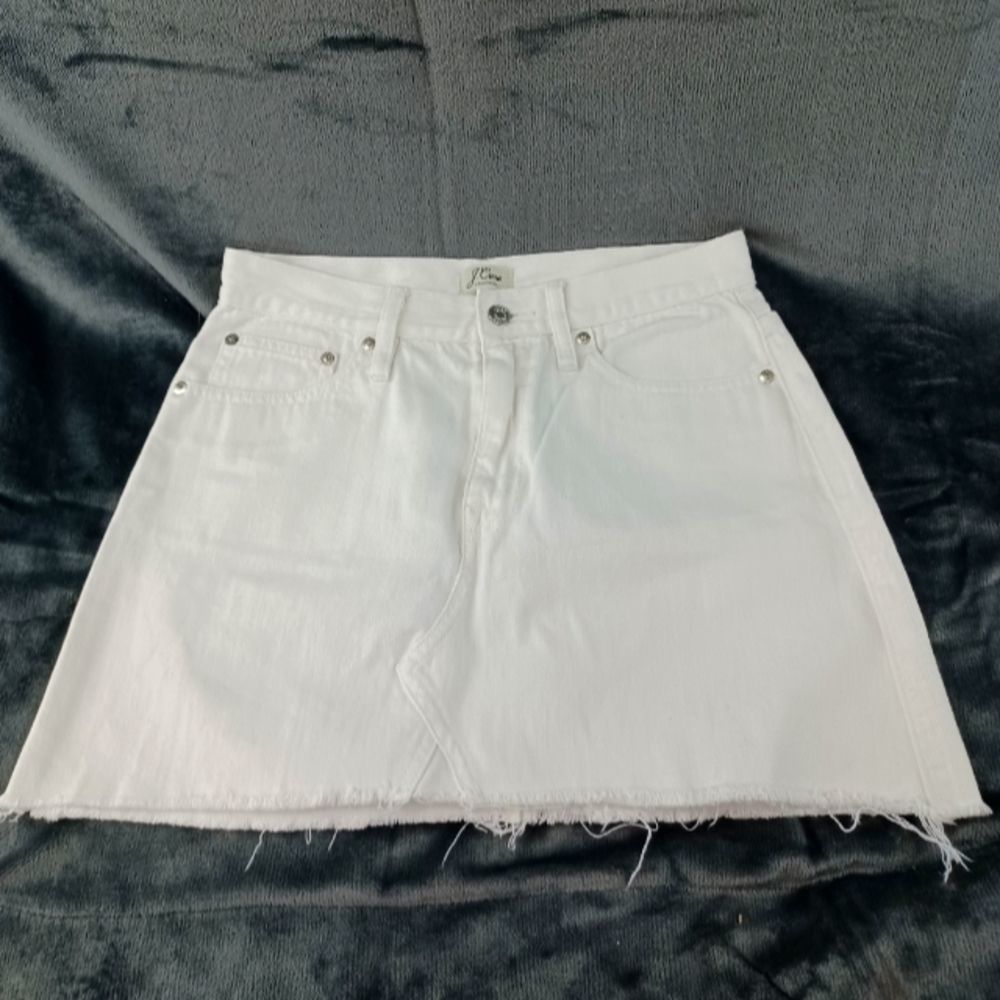 J.Crew White Jean Mini Skirt
